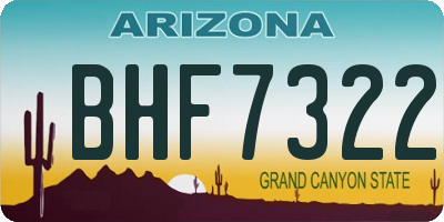 AZ license plate BHF7322