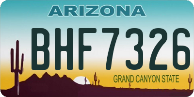 AZ license plate BHF7326