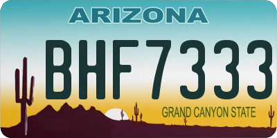 AZ license plate BHF7333