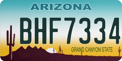 AZ license plate BHF7334