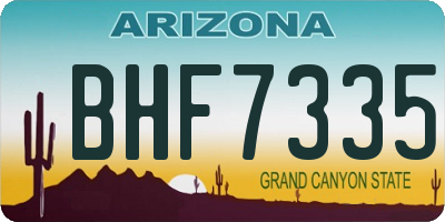 AZ license plate BHF7335