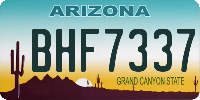 AZ license plate BHF7337