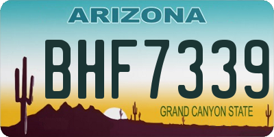 AZ license plate BHF7339