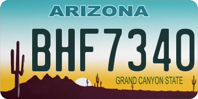 AZ license plate BHF7340