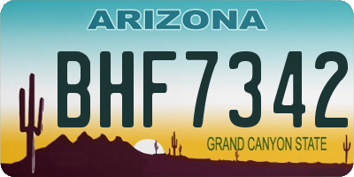 AZ license plate BHF7342