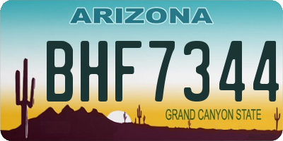 AZ license plate BHF7344
