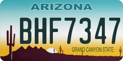 AZ license plate BHF7347