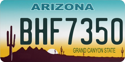 AZ license plate BHF7350
