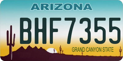AZ license plate BHF7355