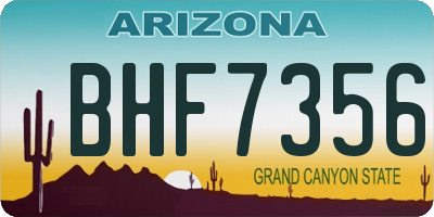 AZ license plate BHF7356