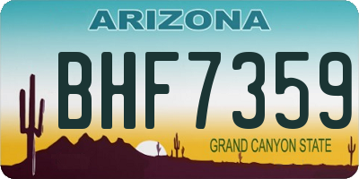AZ license plate BHF7359