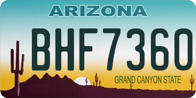 AZ license plate BHF7360