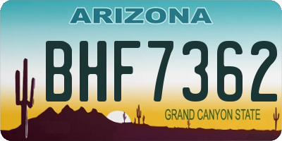 AZ license plate BHF7362