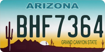 AZ license plate BHF7364