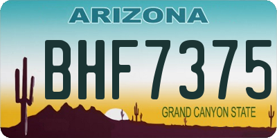 AZ license plate BHF7375