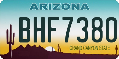 AZ license plate BHF7380
