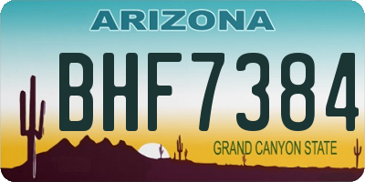 AZ license plate BHF7384