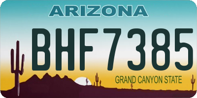 AZ license plate BHF7385