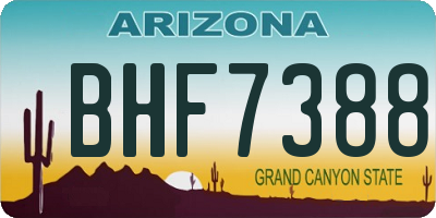 AZ license plate BHF7388