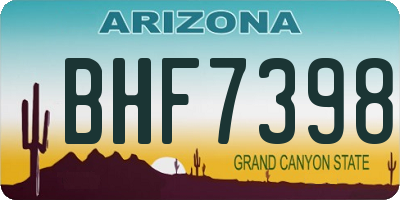 AZ license plate BHF7398
