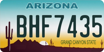 AZ license plate BHF7435