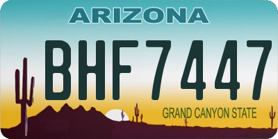 AZ license plate BHF7447