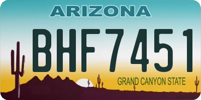 AZ license plate BHF7451