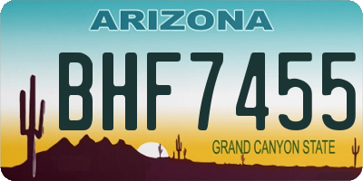 AZ license plate BHF7455