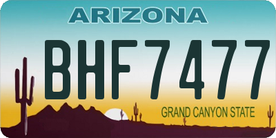 AZ license plate BHF7477