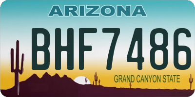 AZ license plate BHF7486
