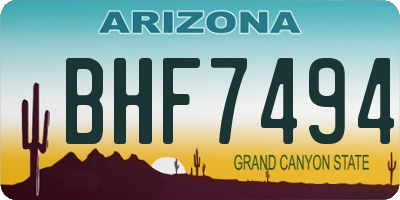 AZ license plate BHF7494