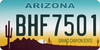AZ license plate BHF7501