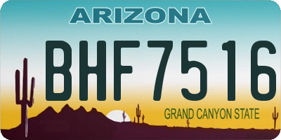 AZ license plate BHF7516