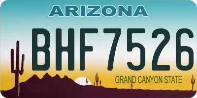 AZ license plate BHF7526