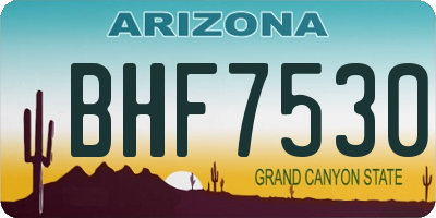 AZ license plate BHF7530