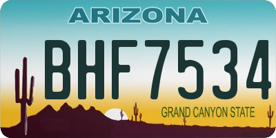 AZ license plate BHF7534