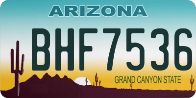 AZ license plate BHF7536