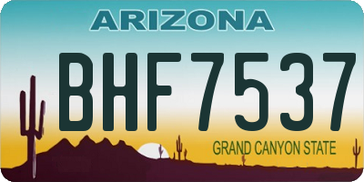 AZ license plate BHF7537