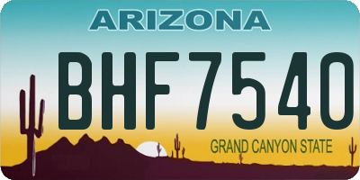 AZ license plate BHF7540