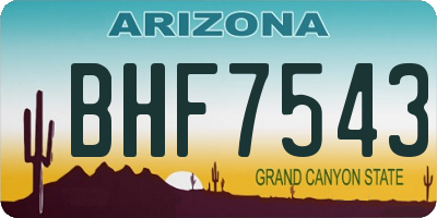 AZ license plate BHF7543