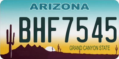 AZ license plate BHF7545