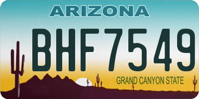 AZ license plate BHF7549