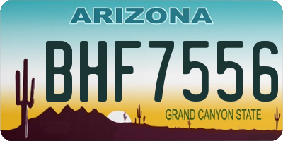 AZ license plate BHF7556