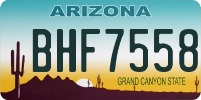 AZ license plate BHF7558