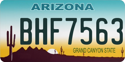 AZ license plate BHF7563