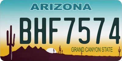 AZ license plate BHF7574