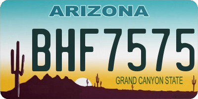 AZ license plate BHF7575