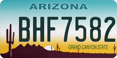 AZ license plate BHF7582