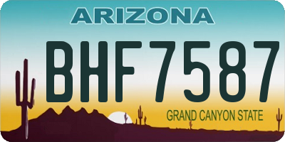 AZ license plate BHF7587