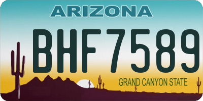AZ license plate BHF7589